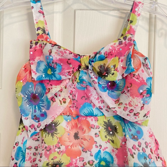 Girls Floral layered Ruffle Dress sz 8 - Picture 8 of 8